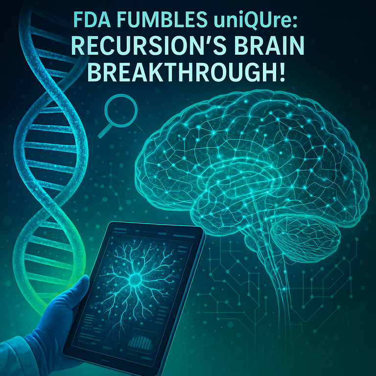 featured image of FDA Fumbles uniQure: Recursion's Brain Breakthrough!