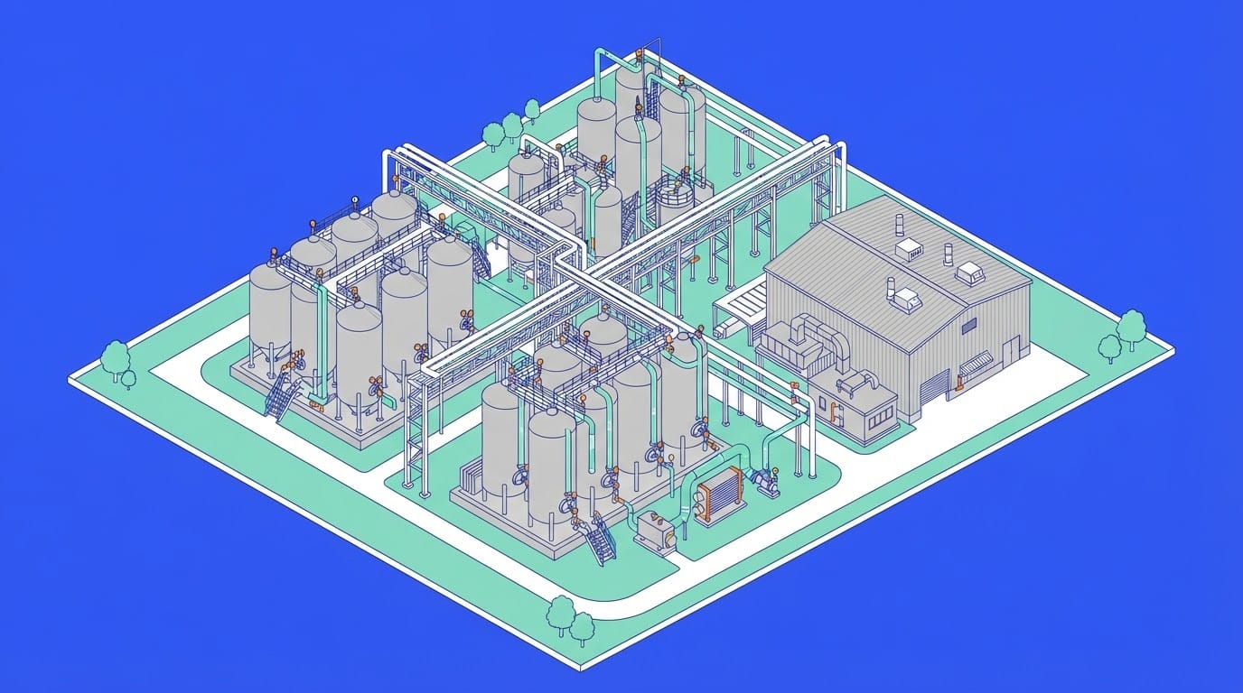 Illustration: Onego Bio's Wisconsin plant: a 2025 fermentation project sized at 6 million hens