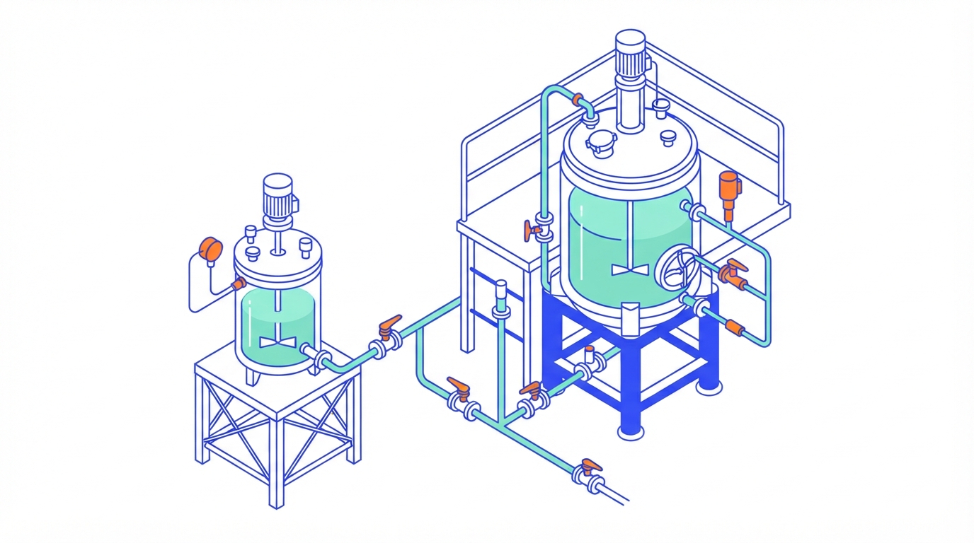 Illustration: A seed-transfer digital twin for N-1 bioreactors in commercial antibody production
